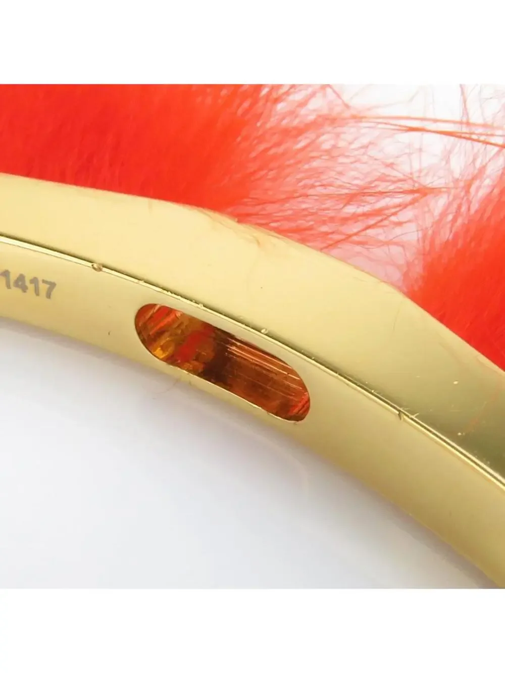 Auth Fendi Bangle Bracelet Orange/Gold #338702F19B